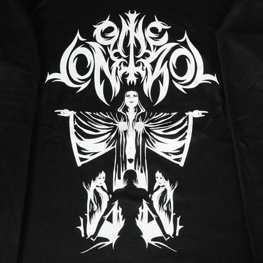 One Control デスメタル風ロゴ ロングTシャツ ブラック