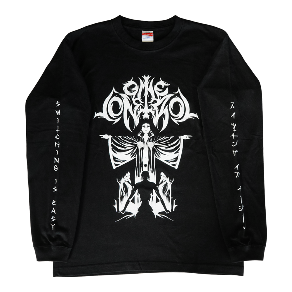 One Control デスメタル風ロゴ ロングTシャツ ブラック