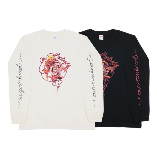 One Control the Skull with Girl ロングTシャツ