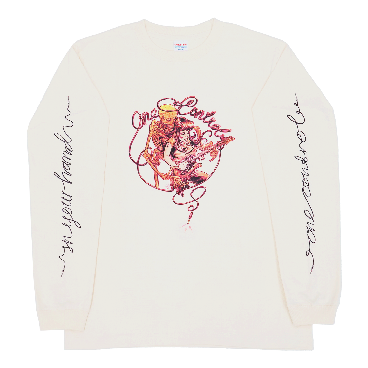 One Control the Skull with Girl ロングTシャツ
