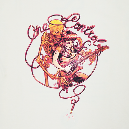 One Control the Skull with Girl ロングTシャツ